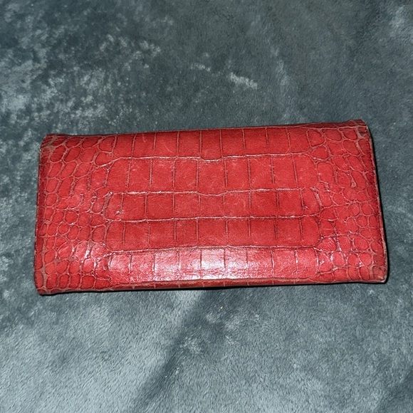 Miu Miu red long wallet crocodile embossed with pink interior gold hardware 💕 - Picture 2 of 13